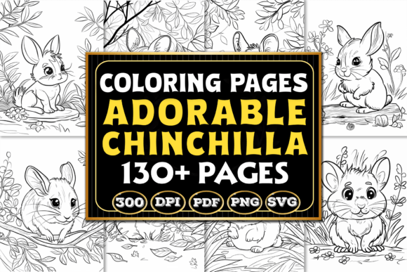 Adorable Chinchilla Coloring Pages for Embroidery Projects
