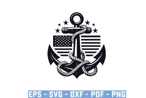 Anchor with Rope Silhouette Files: A Nautical Graphic for Crafts and Branding