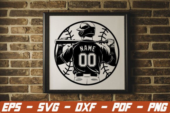 Baseball Player SVG with Personalized Name: A Versatile Graphic Design Asset for Crafts and Marketing