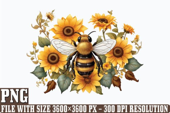 Bee Sunflower PNG Clipart Sublimation – A Versatile Graphic Design Asset for Creative Sellers