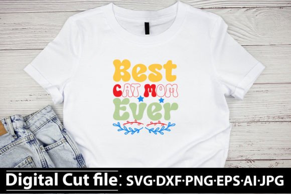 Best Cat Mom Ever Retro Design: A Versatile Graphic for Crafts and Marketing
