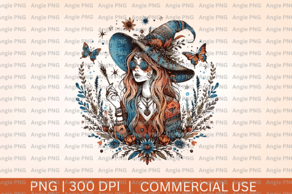 Boho Fall Witch PNG: A Versatile Graphic Design Asset for Crafts and Branding