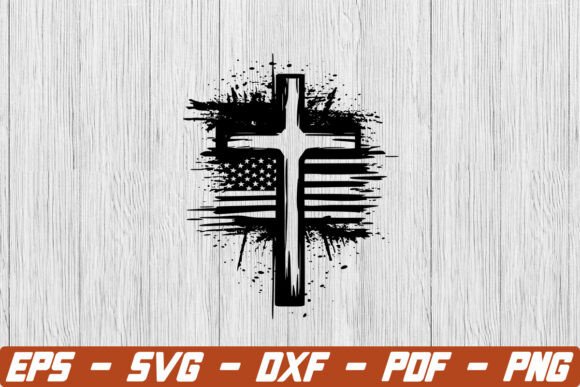 Cross with American Flag SVG for Blog and Website Design