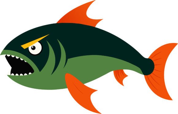 Fish Angry Icon Vector Illustration: A Bold Graphic for Creative Projects
