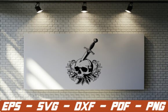 Floral Skull Dagger SVG: A Bold Graphic Design Asset for Crafts and Content
