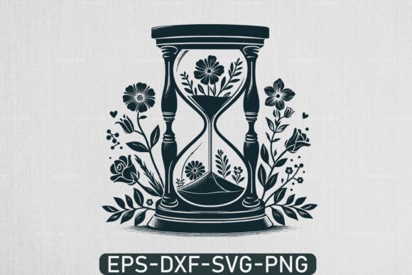 Flower Hourglass SVG: A Mystical Graphic for Crafts and Branding