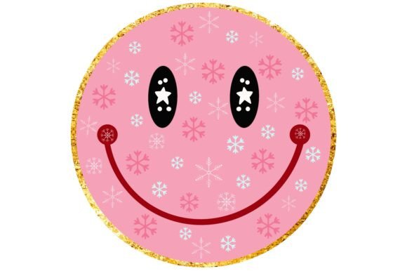 Groovy Rainbow Christmas Smile Face Pink – A Festive Graphic Design Asset for Digital Sellers