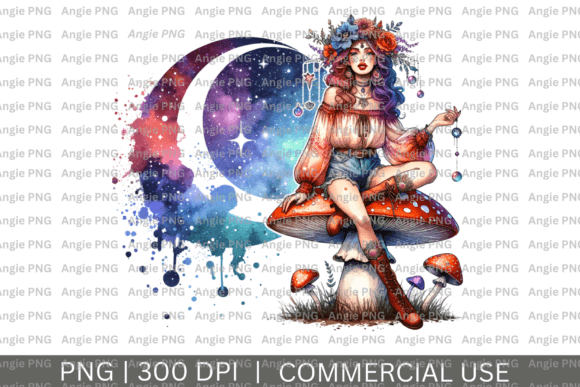 Halloween Boho Witch PNG Clipart: A Versatile Graphic Design Asset for Crafts and Blogs