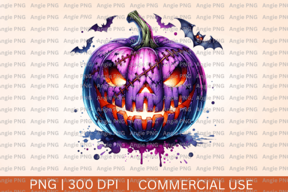 Halloween Spooky Watercolor Pumpkin PNG: A Versatile Graphic for Crafts and Editorial Design