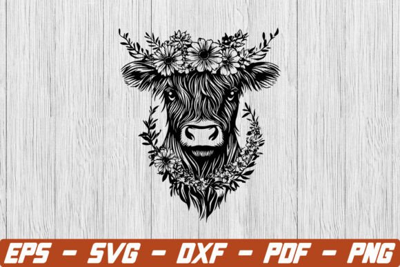 Highland Cow With Flowers SVG: A Versatile Graphic for Crafts and Commercial Projects