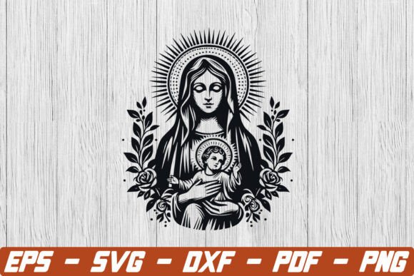 Mother Mary SVG: A Versatile Graphic Design Asset for Christian Branding
