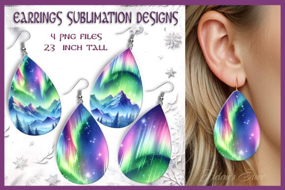 Northern Lights Teardrop Earrings Design: A Versatile Graphics Asset for Creative Publishing