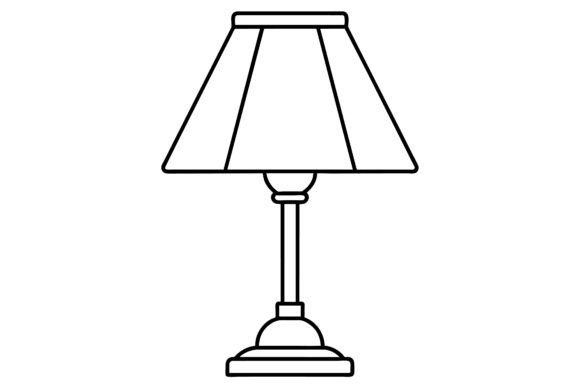 Outline Silhouette Desk Lamp: A Versatile Graphic for Handmade Creations
