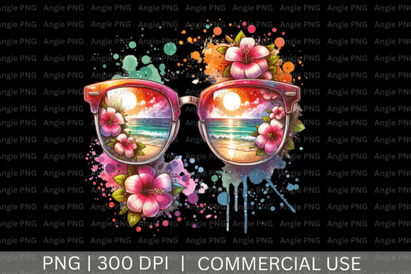 Retro Beach Sunglasses PNG Clipart: A Versatile Graphic Design Asset for Crafts and Creative Projects