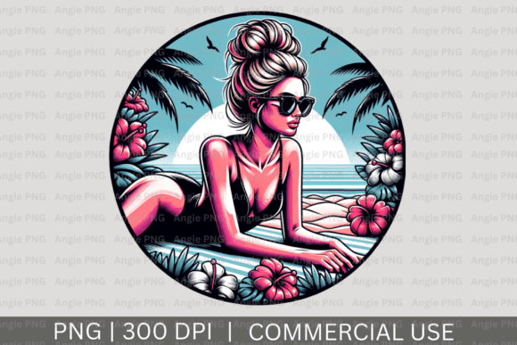 Summer Messy Bun Mom Life PNG Clipart: A Versatile Graphic Design Asset for Crafts and Local Businesses