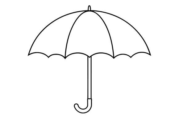 Umbrella Line Art Vector Silhouette: A Modern Design Asset for Content Creators