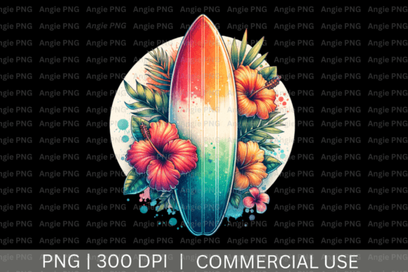 Vintage Surfboard PNG Clipart: A Versatile Graphic Design Asset for Crafts and Branding