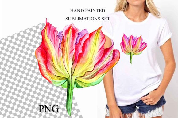 Watercolor Tulips Hand Drawn: A Versatile Graphic Design Asset for Crafts and Creative Branding