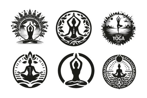 Yoga Logo Icon Silhouette – SVG Design for Graphics & Freebies